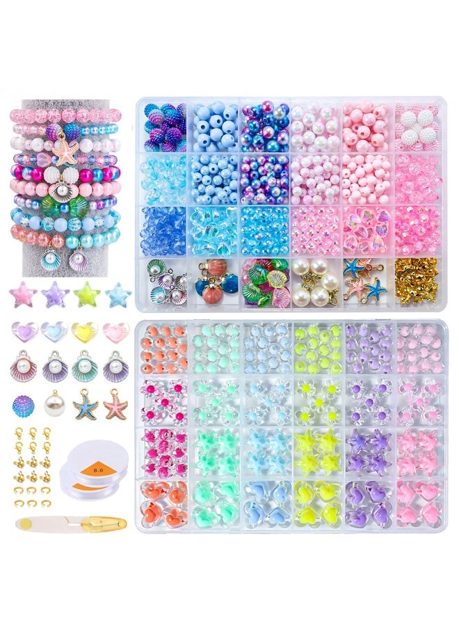 Capstro Marine Colorful Imitation Pearl Beads Kit – (790pcs) | DIY Bracelet & Jewelry Making Box | Multicolor Craft Pearls for Kids, Teens & Adults | Handmade Accessories & Creative Art Projects - Image 1